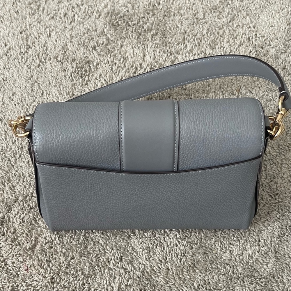NEW- Authentic Coach Gray Leather Shoulder Bag, Brand New!!! - Picture 4 of 8
